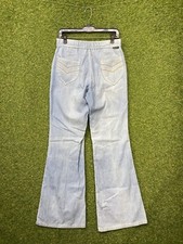 Vintage Flare Bell Bottom Jeans Womens 28x34 Blue Denim USA Made Gaslight