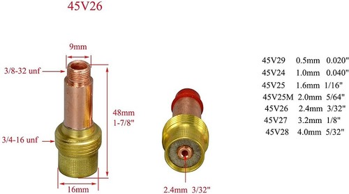 2 Percent Thoriated Tungsten TIG Gas Lens Collet Ceramic Cup Alumina Nozzle 5pcs - Picture 4 of 7