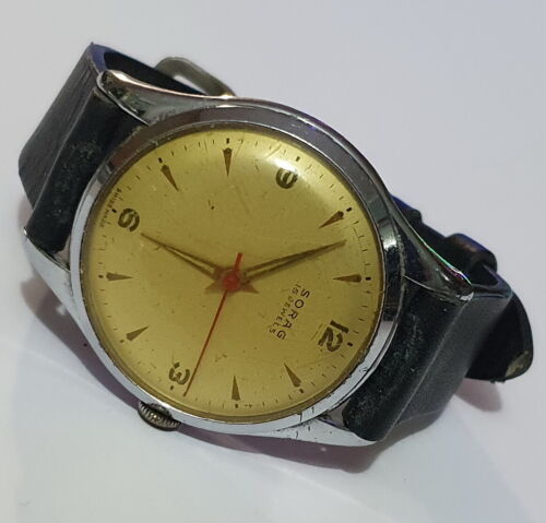 Vintage SORAG 15 Jewels Military Handwinding Swiss Made Wristwatch From 50's - Picture 4 of 12