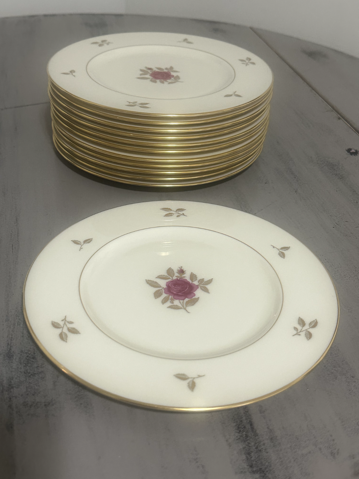 Rhodora by Lenox Salad Plates; USA made Bone China; Discontinued (1939-1982)