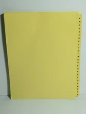 Mark Maker Cut 26 Index Tabs Letters A-Z Yellow