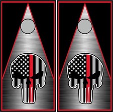 punisher red 0523 cornhole board vinyl wraps