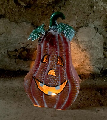 Metal Pumpkin Jack-O-Lantern Candle Holder Decorations | eBay