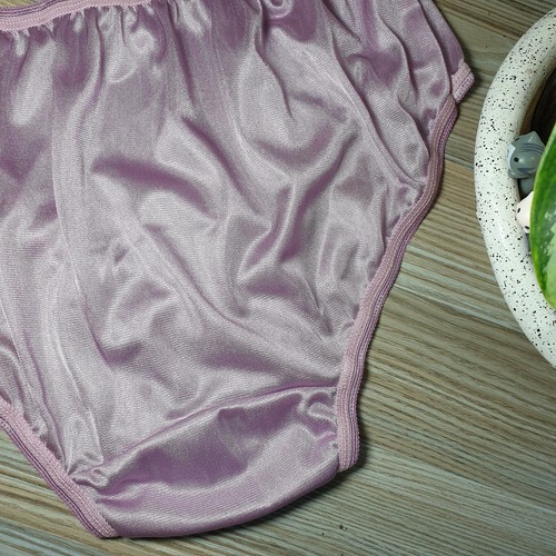 Vintage Slippery Nylon Panty Sissy Purple Bikini Sheer Brief Sz. 7-8 Hip 38-42" - Picture 14 of 17