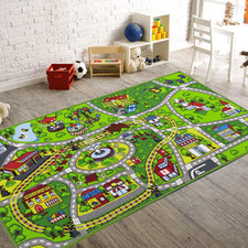 Car Rugs for Kids,Train and City Rug,Road Rug,Non Slip Car Mat for Kids,Washa...