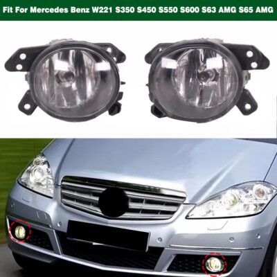 2x L+R Fog Light Lamp For Mercedes Benz W221 S350 S450 S550 S600 S63 AMG S65 AMG