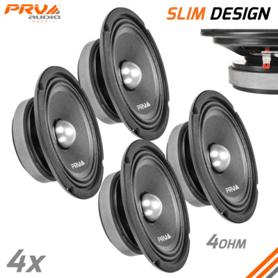 4x PRV Audio 6.5'' Midrange Bullet Shallow Car Speaker 4 Ohm 6MR250B-4 SLIM 1000W