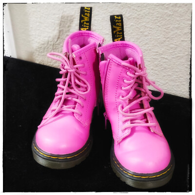 Toddler 1460 Pink Leather Size 8~8-eye Lace Up Boots (+inner ankle zip)