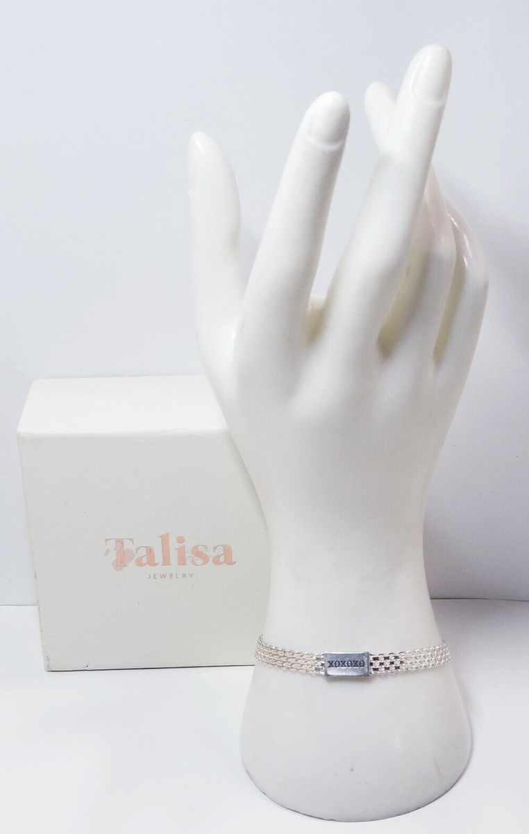 Talisa Jewelry Sterling Silver XOXO Milanese Chain Bracelet