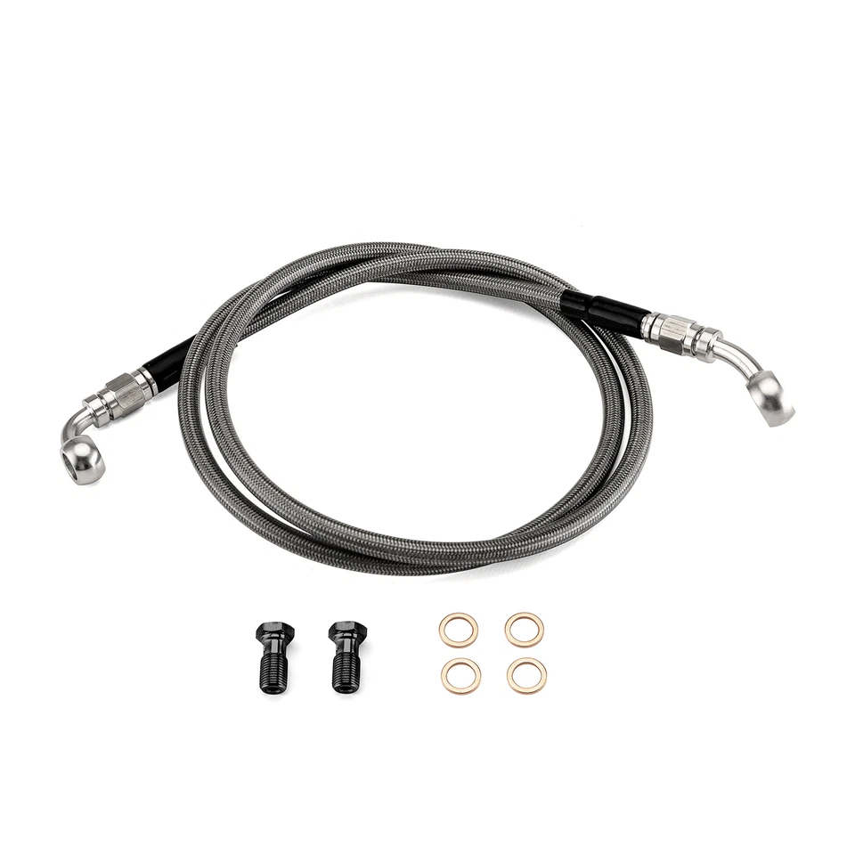 Kit de línea de freno delantero trenzado no ABS +12" para Harley Sportster 883 hierro XL883N Foto 4 de 4