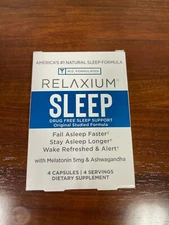 NEW Relaxium Sleep Drug Free Sleep Support Capsules. 4 Capsules
