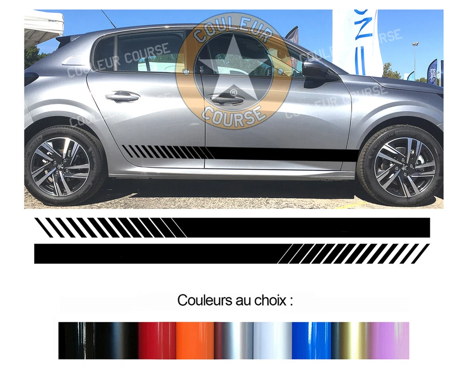 2 X BANDES POUR PEUGEOT 208 2 2020 SPORT AUTOCOLLANT STICKER BD500N-55