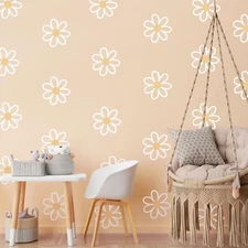BBTO Daisy Wall Decal Flower Vinyl Floral Decals Peel and Stick Daisy Sticker...