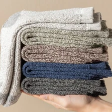 Men Wool Crew Thermal Design Thick Sport Heavy Duty Warm Work Boots Socks 5Pack