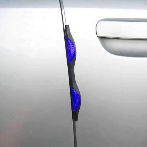 2 X BLUE CAR DOOR PROTECTOR REFLECTOR DOOR GUARDS PREVENT SCRATCHES PROTECT EDGE - Picture 2 of 3