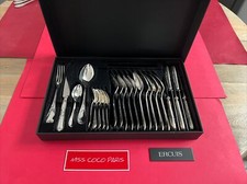 SET MENAGERE  24PIÈCES DUBARRY ERCUIS TRÈS BEL ÉTAT MÉTAL ARGENTÉ COFFRET NEUF