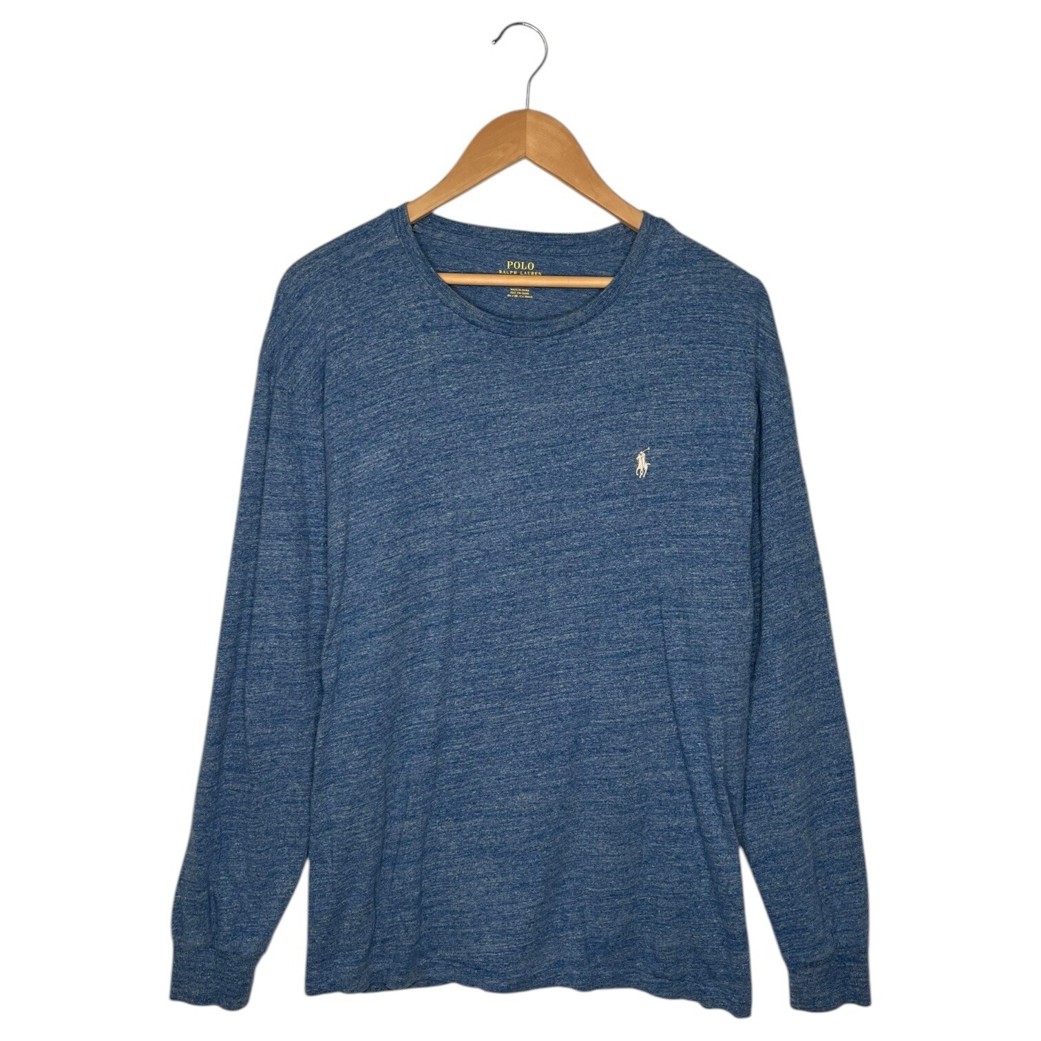 Polo Ralph Lauren Camicia Uomo Grande Cotone Girocollo Pullover Pony Logo Blu