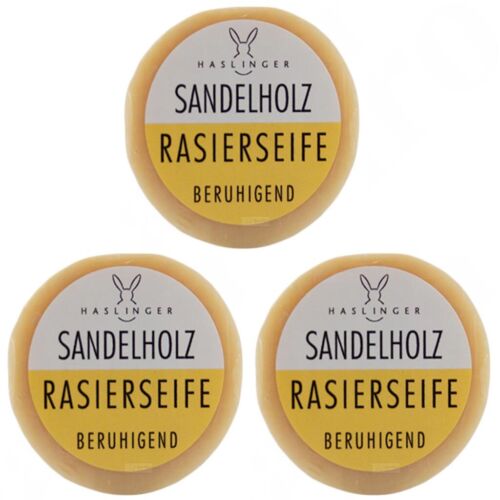 Haslinger Rasierseife SANDELHOLZ 3x 60g beruhigend - triple Pack