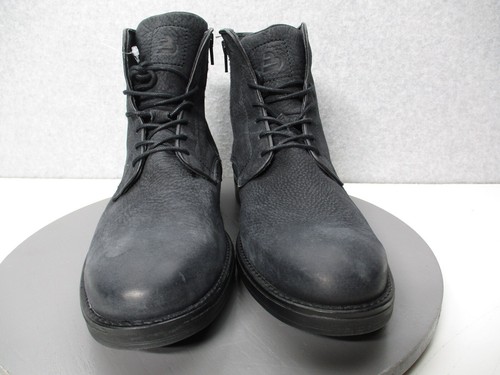 Bullboxer Lace/Zip Ankle Chukka Boots Black Leather Mens Sz 10 - Picture 2 of 11