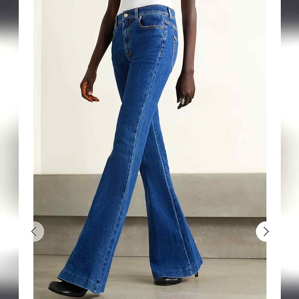 NWT$900 Alexander McQueen Dark Blue High Rise Flare Jeans Sz