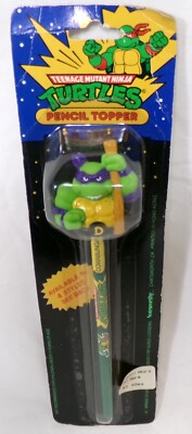 Vintage Noteworthy TMNT Ninja Turtles Donatello Pencil & Topper New Sealed