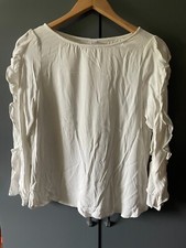 John Lewis ivori long frilled sleeves blouse size 10