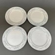Somerset by NL Excel Bread and Butter Plates Floral Platinum Trim Lot of 4 