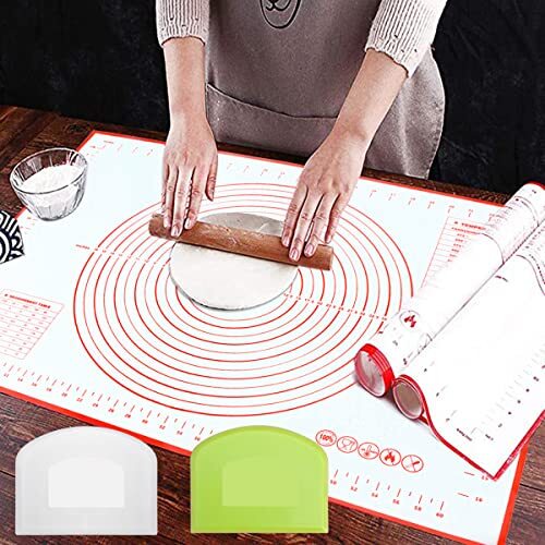 Pastry Mat Large Silicone Baking for Rolling Out Dough, Fondant Dough
