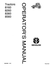 Ford New Holland Tractor 8160 8260 8360 8560 Operators Manual