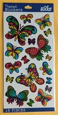 Themed/ Everyday Sticker Single Sheet / Butterflies/ 18 pieces/ Sticko