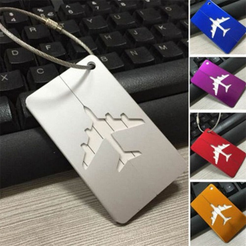 Luggage Tag Aluminium Metal Accessories Straps Suitcase Travel Name Tags Label - Picture 2 of 21