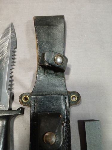 Vintage Explorer Wilderness Survival Knife W/Leather Sheath Compass in handle - Picture 21 of 24