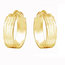 Huggie Hoop Earrings 4MM Wide Solid Sterling Silver 925