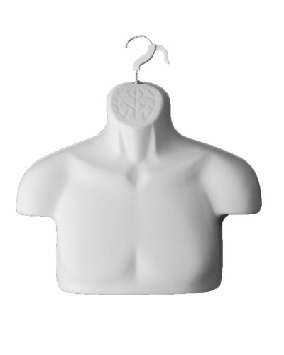 Male & Female White Chest Torso Set with 2 Hangers - Dress Body Form Mannequins - Picture 7 of 8