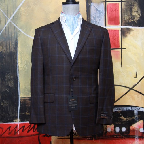 43R Jos A Bank Reserve Tailored Fit Windowpane Men's Blazer Sportcoat C090698 - Picture 8 of 11