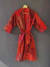 Indian Patchwork Kantha Jacket, Soft Silk Kantha Jacket, Cotton Bath Robe Kimono