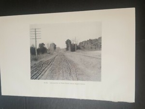1909 photographic plate old dirt road along railroad tracks YORK Maine