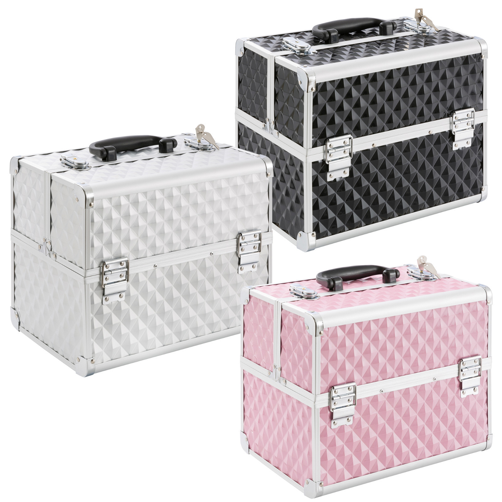 Tragbare Make up Organisatorbox Kosmetikkoffer, Schminkkoffer für Make up Kosmetiktasche für