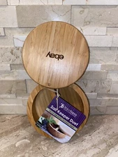 eBay Branded Bamboo Salt Keeper Cellar Spice Storage Swivel Box 