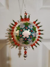 Mary Maxim Handmade Satin Sequin Beaded Ornament
