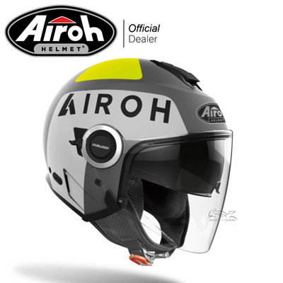 Helm JET Airoh HELIOS Up Grey Matt Visier Lang DOPPIA VISIERA Taucherbrille