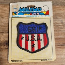 Vintage Ski USA Patch United States America Novelty Skiing Crest Souvenir Texas