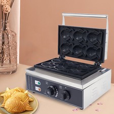 Commercial Nonstick Electric 6 Mini Goldfish Waffle Baker Taiyaki Machine Maker