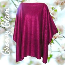 Groovy Glam Plum Handmade Classic Fleece Poncho