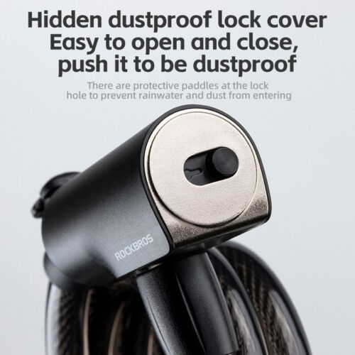 ROCKBROS MTB Bike Cable Lock Cycling Security Anti-Theft Bicycle Lock 2 Keys - Picture 5 of 12