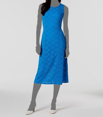 $100 Alfani Women's Blue Lace Scoop Neck Sleeveless Midi Sheath Dress Size 12 | eBay $100 Alfani Women's Blue Lace Scoop Neck Sleeveless Midi Sheath Dress Size 12 | eBay
