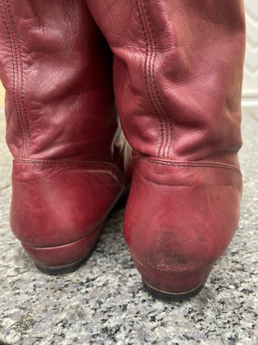 Etienne Aigner Stiefel Weitschaft 39 Bordeaux Leder 80er True Vintage 80s Boots - Bild 8 von 12