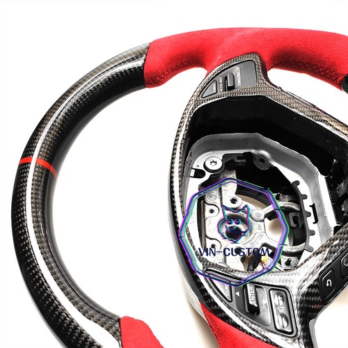 VINS REAL CARBON FIBER Steering Wheel FOR INFINITI g37g25 G37X W/RED SUEDE - Picture 5 of 7