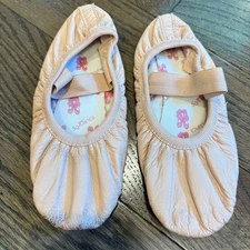 So Danca Bella Ballet Slippers Girls Sz 13.5 C Pink Full Sole Dance Shoes