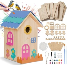 Birdhouse Kit, DIY Wooden Bird House Kits for Outside Adults Kids Woodcraft B...